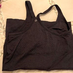Lululemon razor back, ribbed full length tank top, with built-in bra